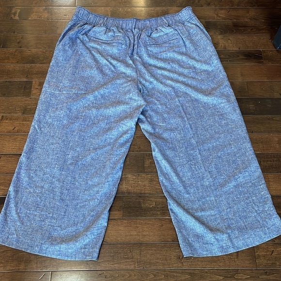 Lane Bryant Pull-On Chambray Linen Straight Leg Pant Blue Plus Size 24 Flowy NWT - Picture 5 of 14